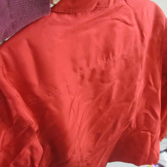 anne carson 100% silk blouse rust orange m - Picture 3 of 3